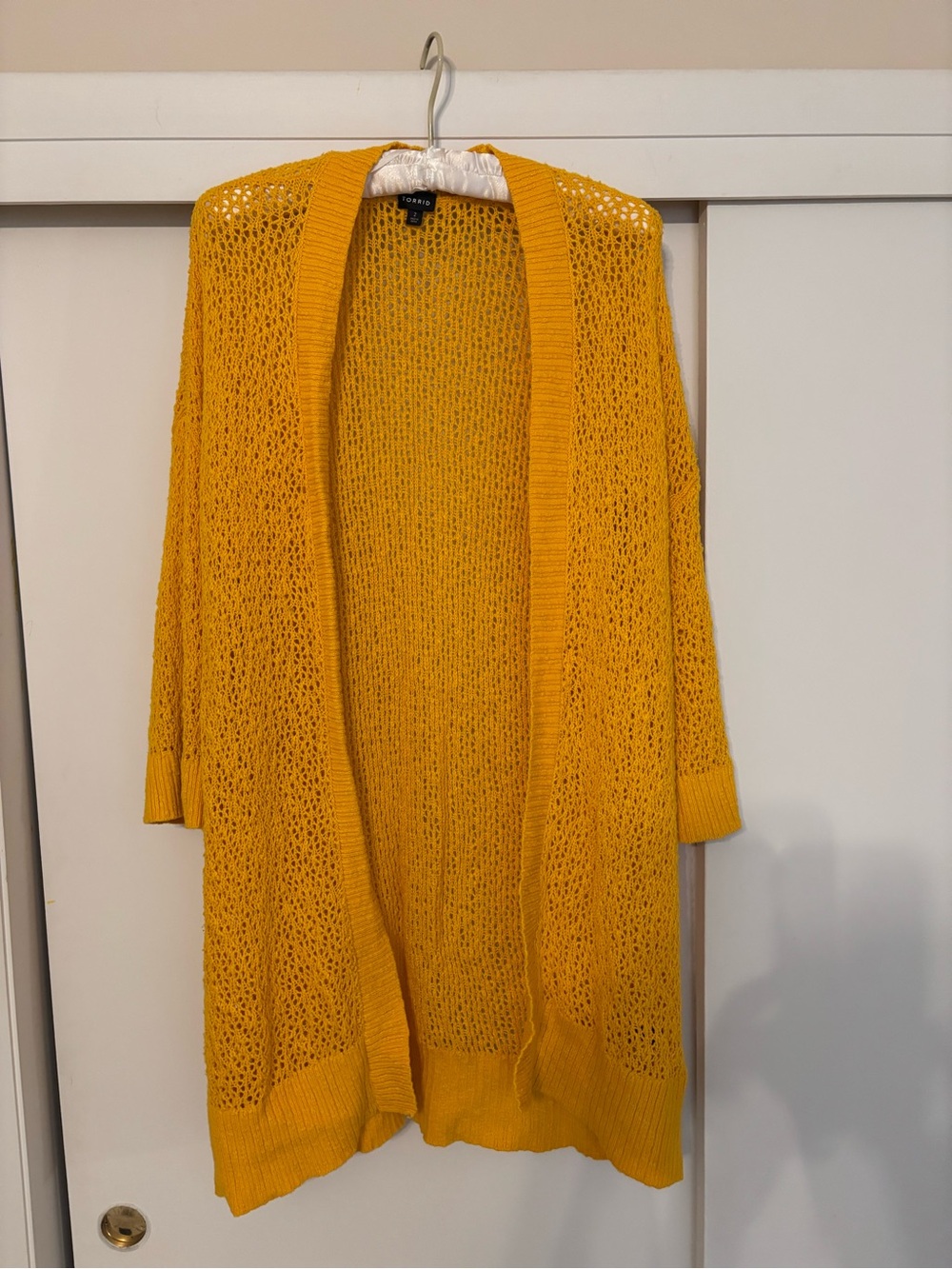 torrid Mustard Open-Knit Cardigan